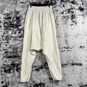 New Harem Pants Womens Size XS/S Ivory Gauze Bohemian Lagenlook Hippie